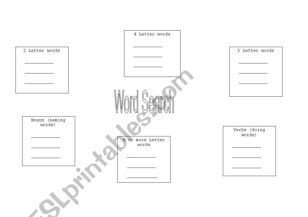 Word Search reading groups activity