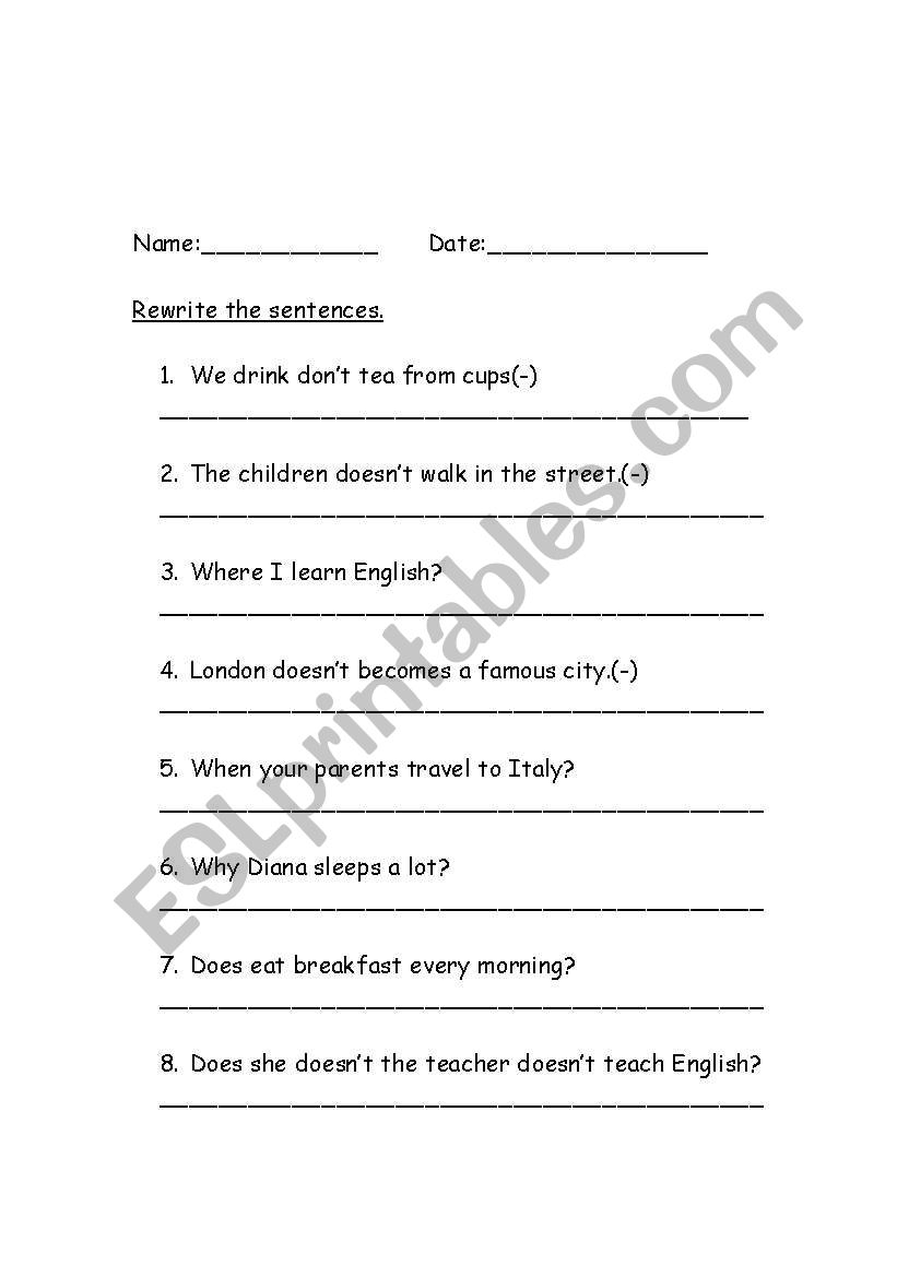 Present Simple worksheet