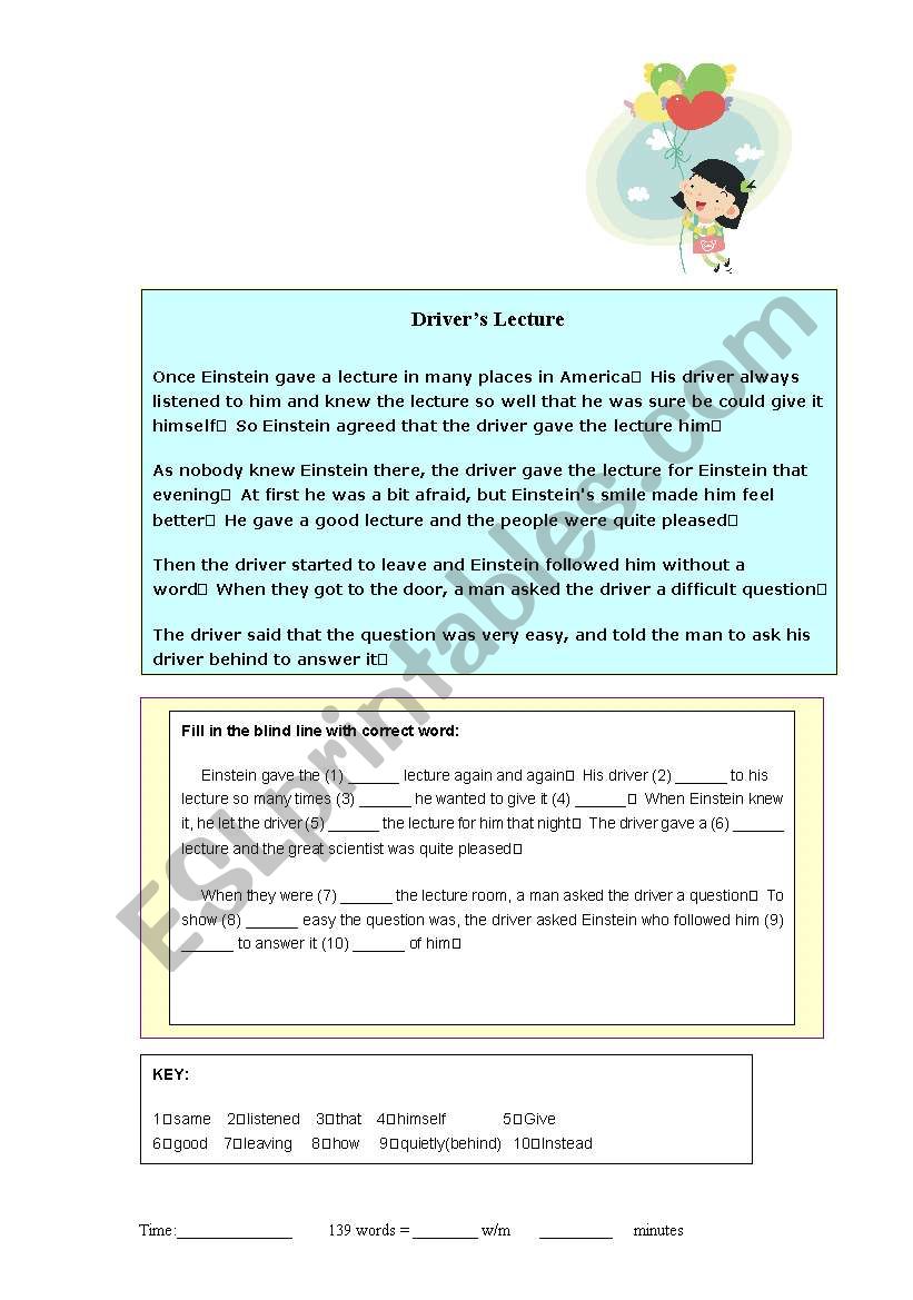 Drivers Lecture worksheet