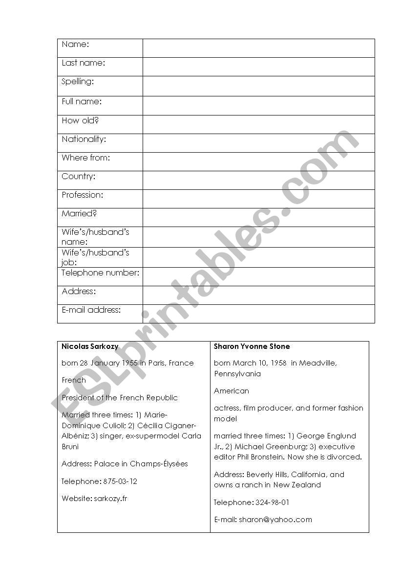 Simple speaking 1 worksheet