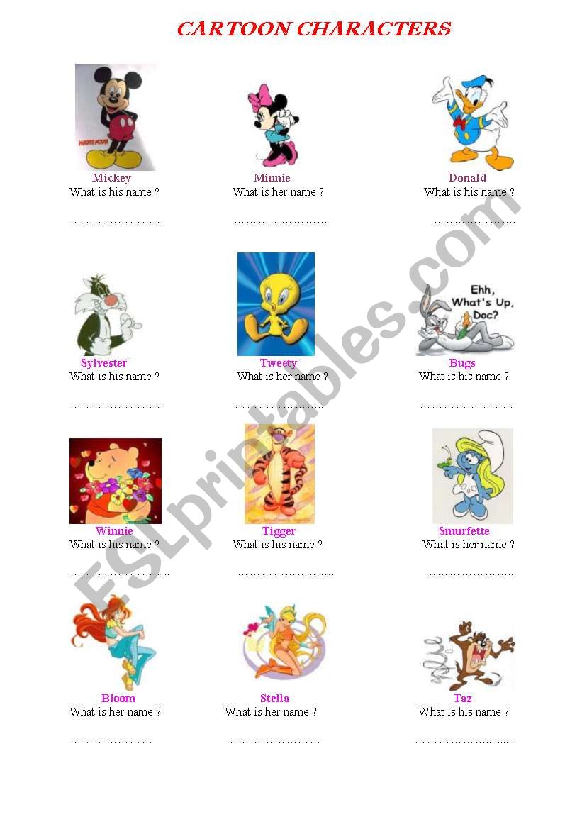 what´s his/her name ? worksheet what´s his/her name ? worksheet