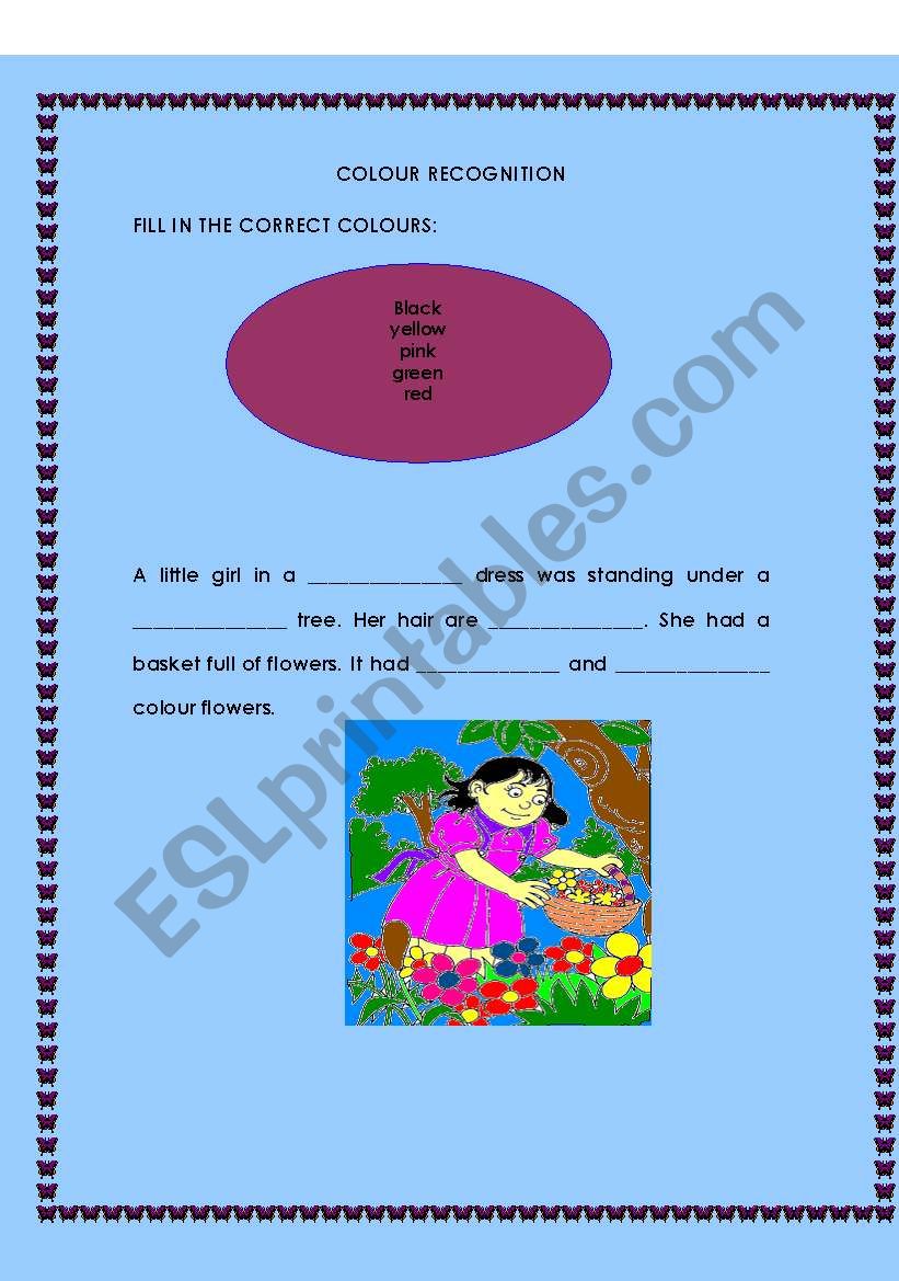 Color recognition worksheet