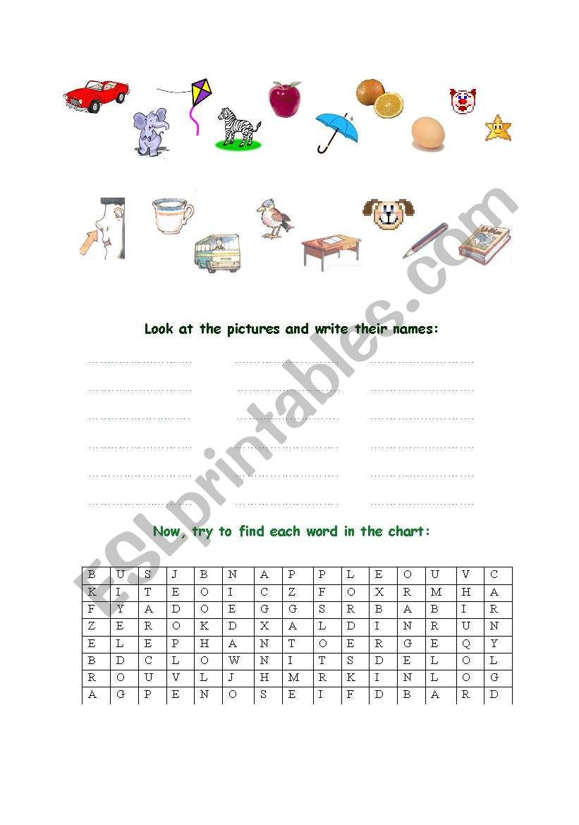 Vocab and spelling practice worksheet