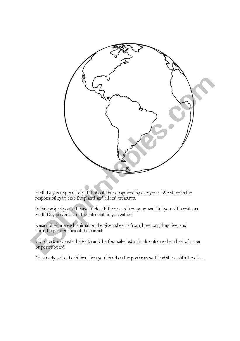 Earth Day Project worksheet