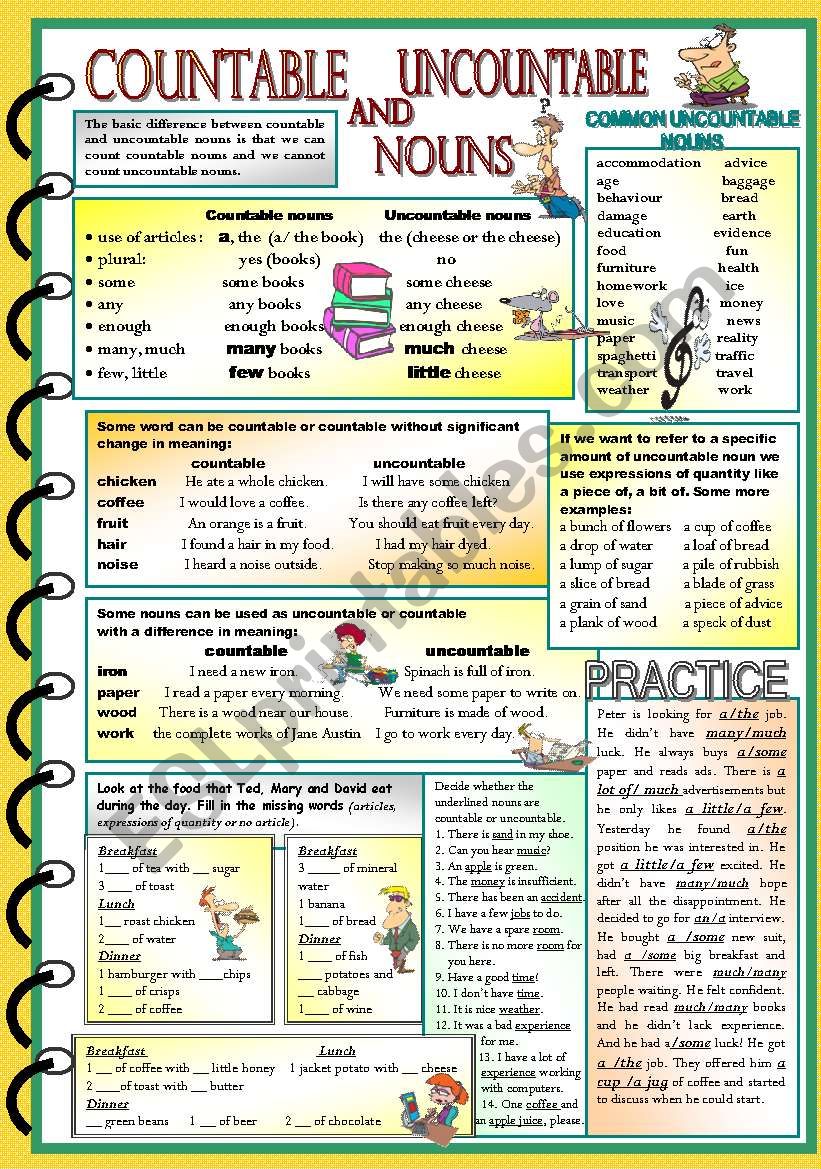 Countable and uncountable nouns 