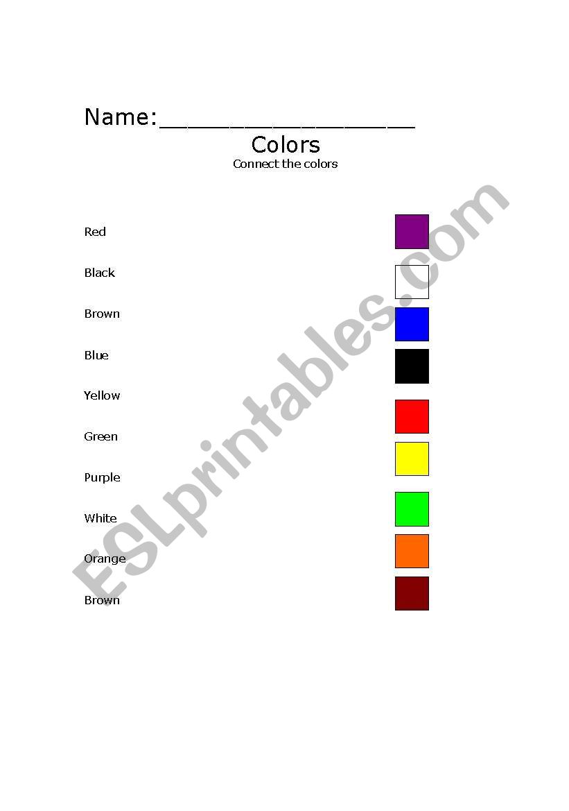 Colors worksheet
