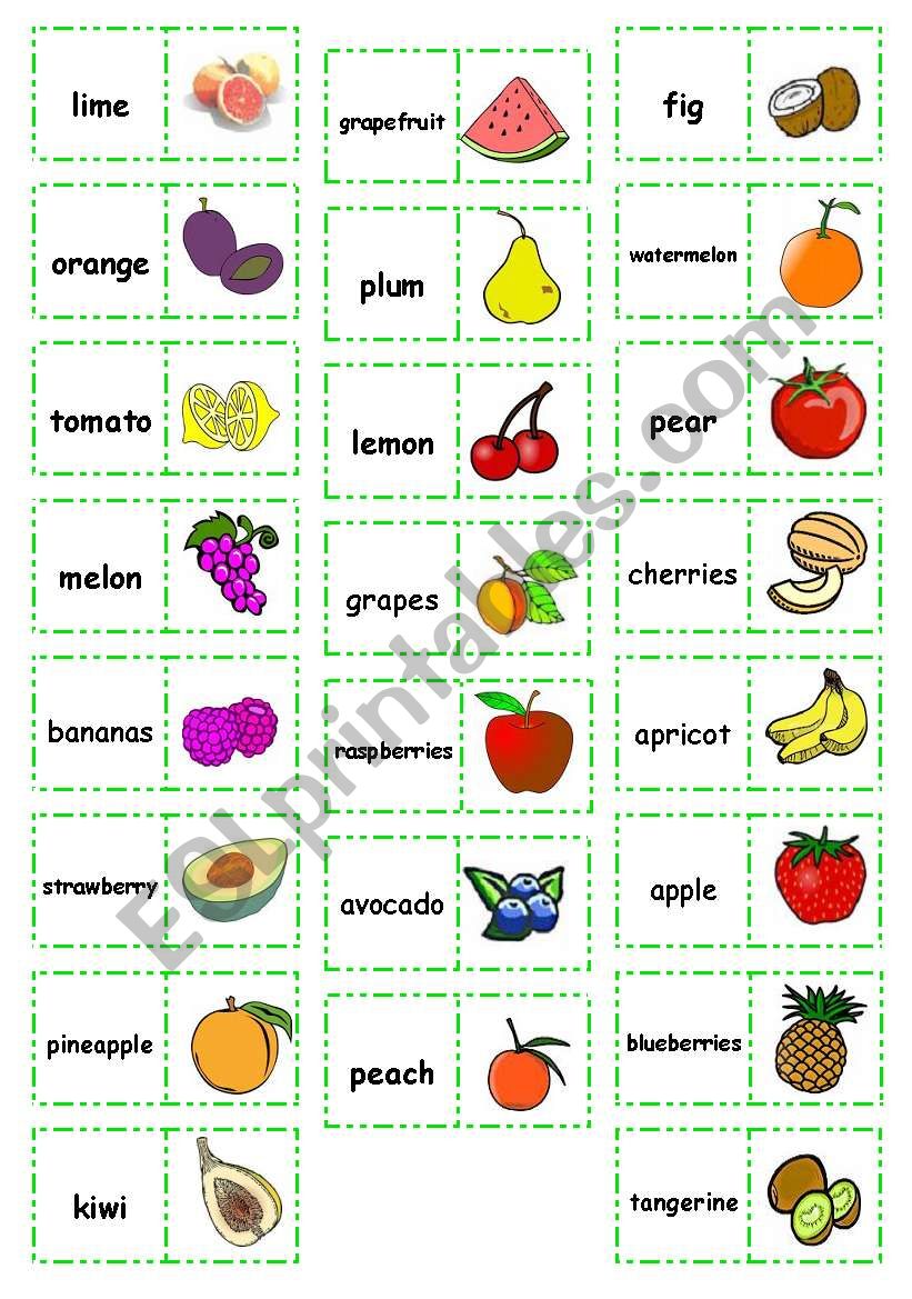Lets play dominoes! Set 8 - Fruit