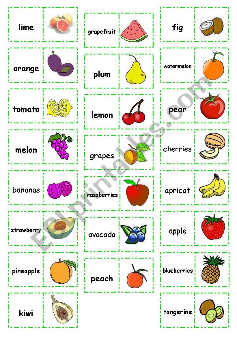 Lets play dominoes! Set 8 - Fruit