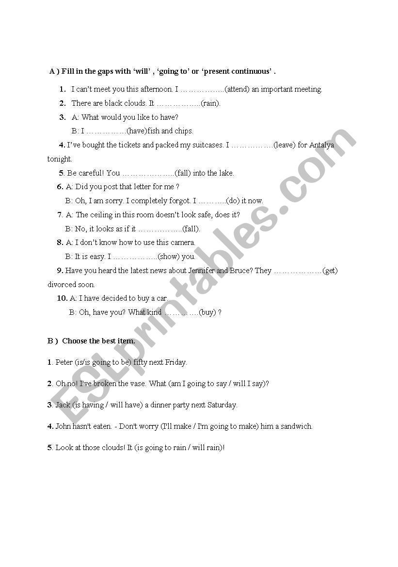 future tense worksheet