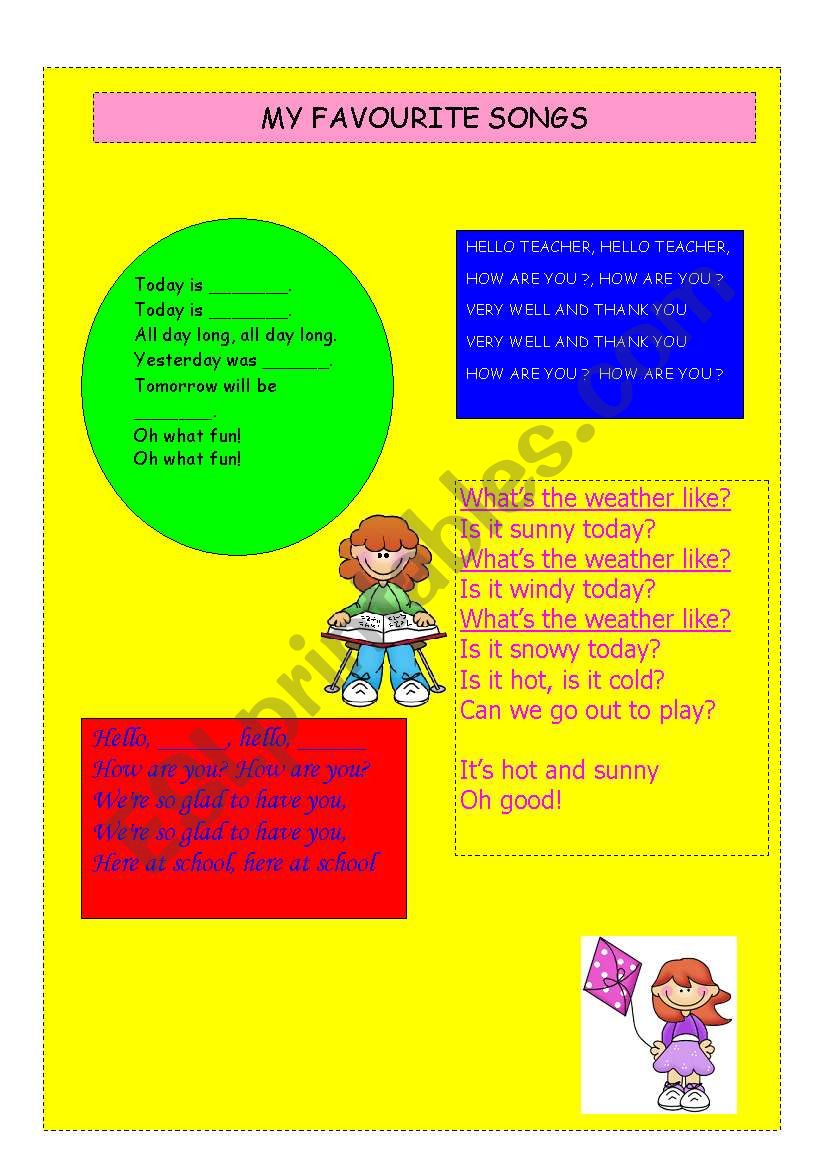 KIDS SONGS worksheet