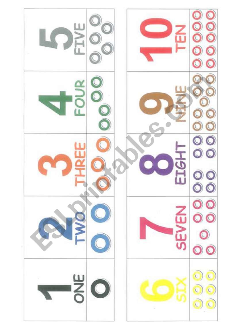 Numbers 1 To 10 And Colors Esl Worksheet By Partizansk