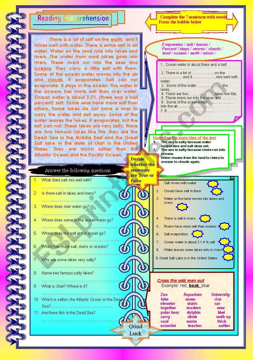 reading worksheet worksheet