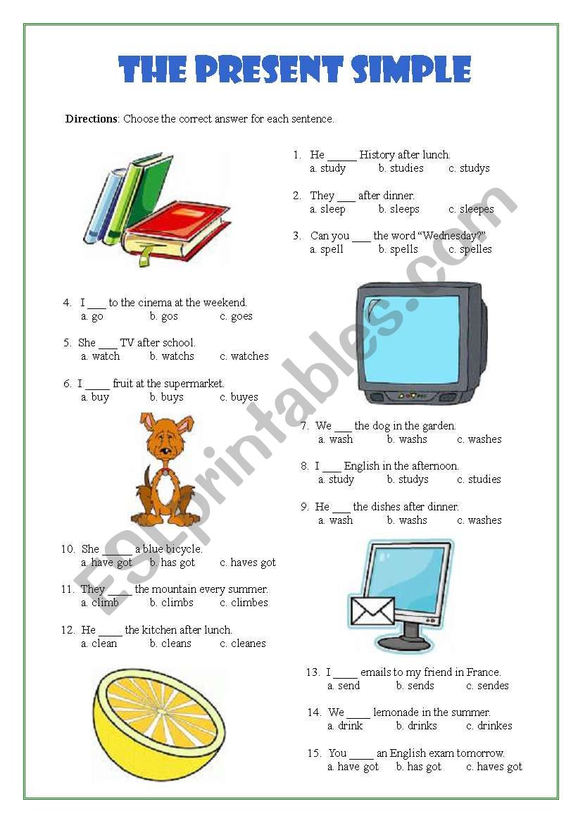 The Present Simple worksheet