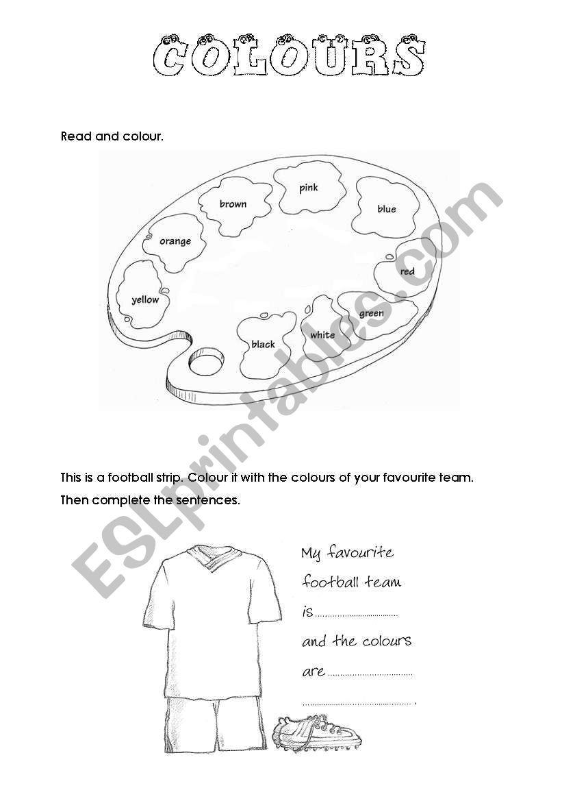 PORTFOLIO - Colours worksheet