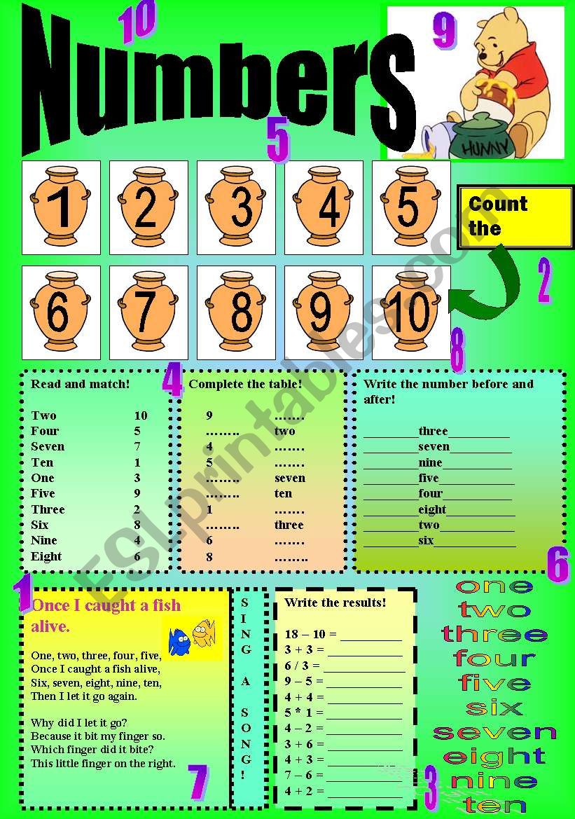 numbers from 1 to 10 worksheet