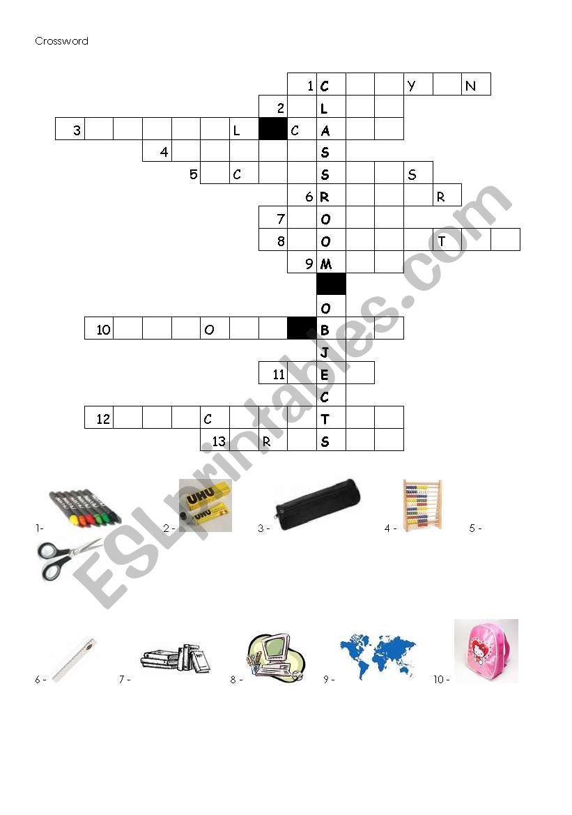 Crossword worksheet