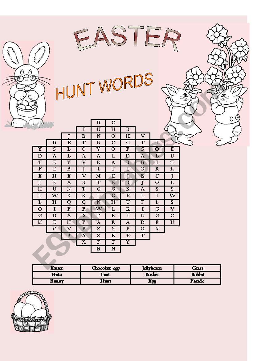 Easter Hunt Words worksheet