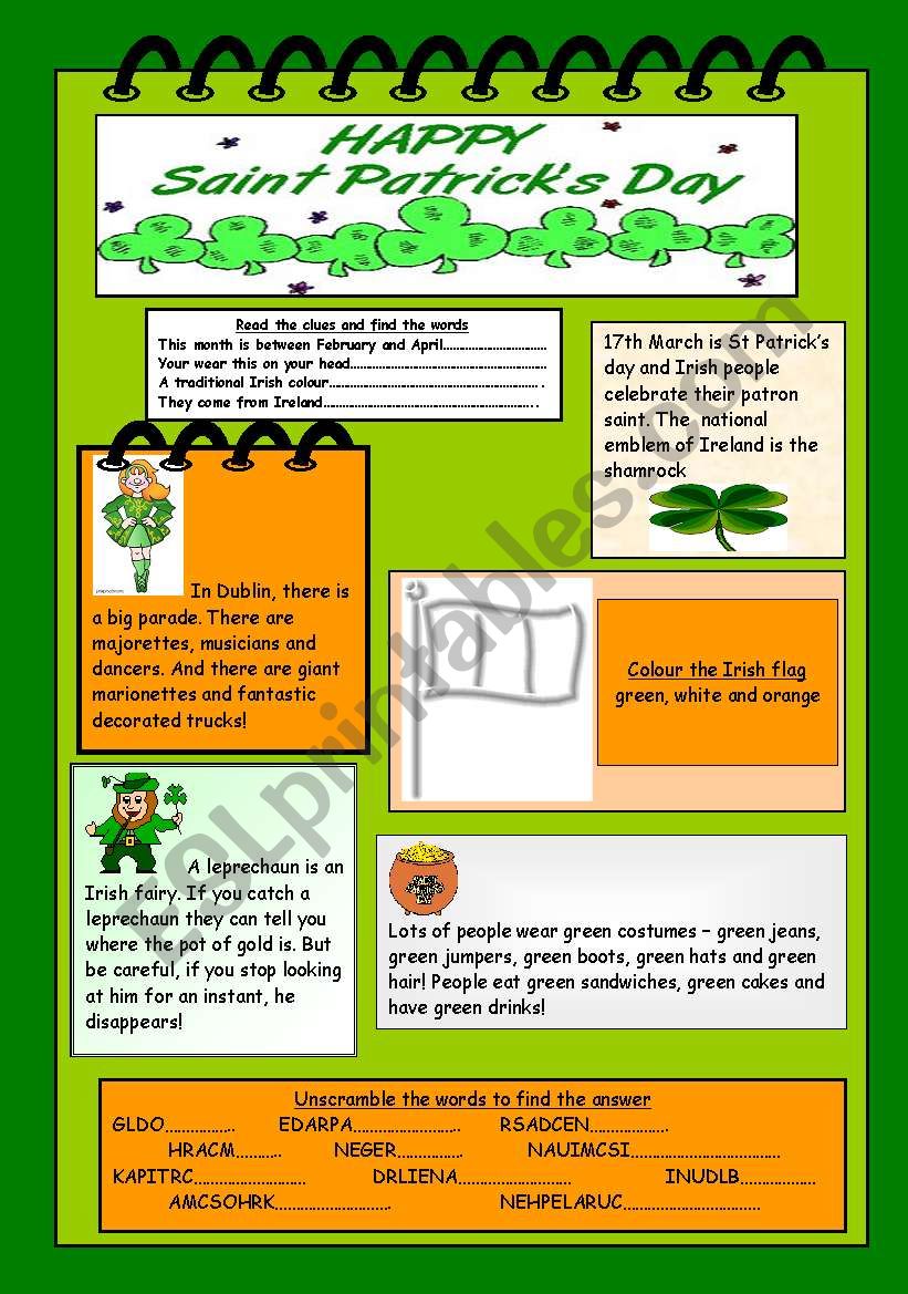 Saint Patricks Day worksheet