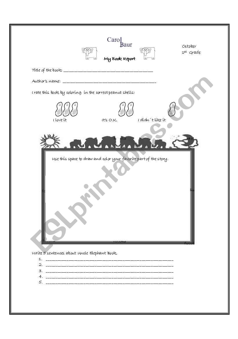 Uncle Elephant worksheet