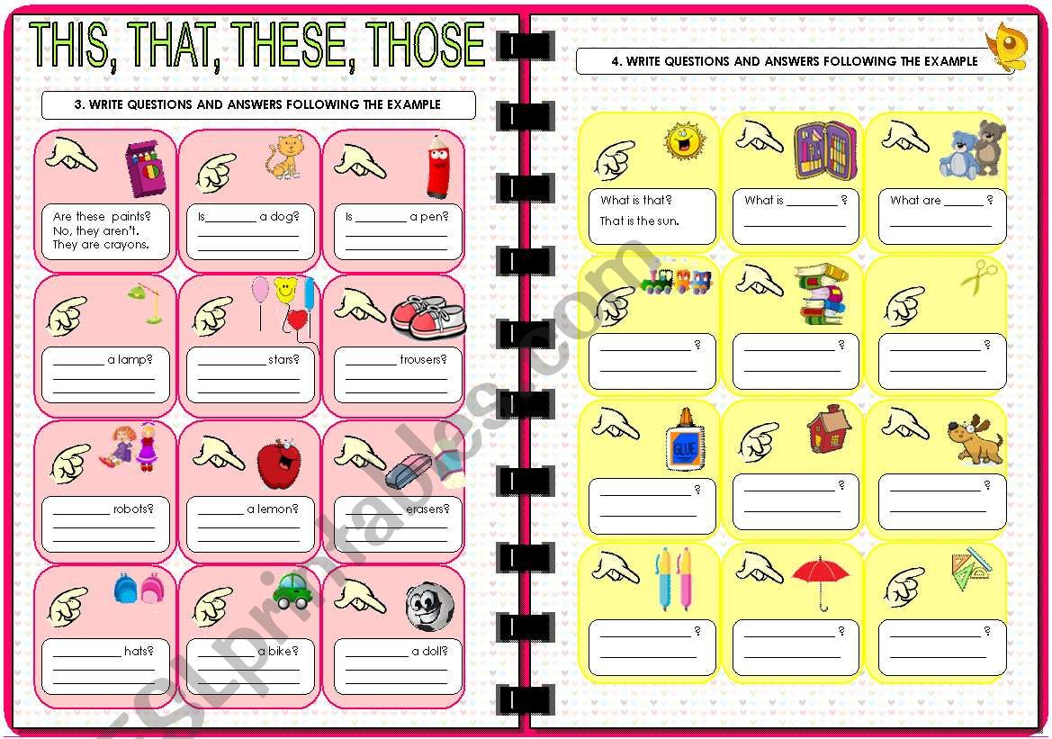 Demonstratives: THIS - THAT - THESE - THOSE (2 of 2). Editable