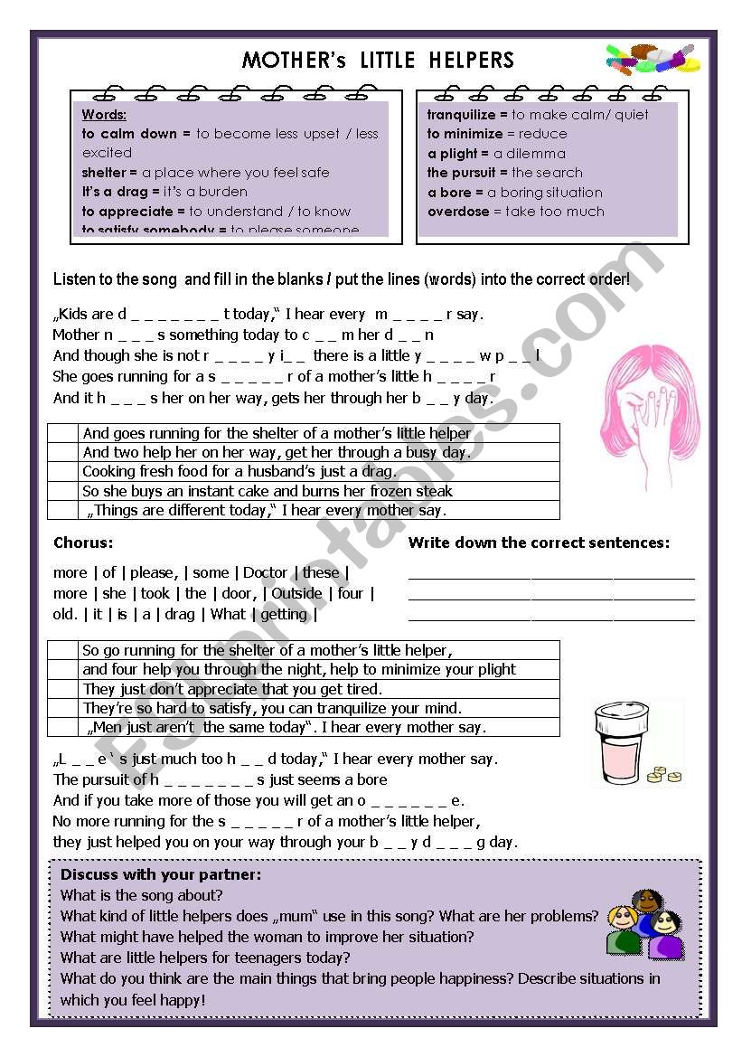 Song - MotherÂ´s little helpers  (Rolling Stones)