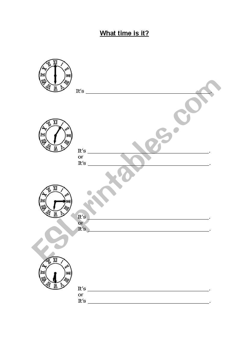 What time is it? worksheet