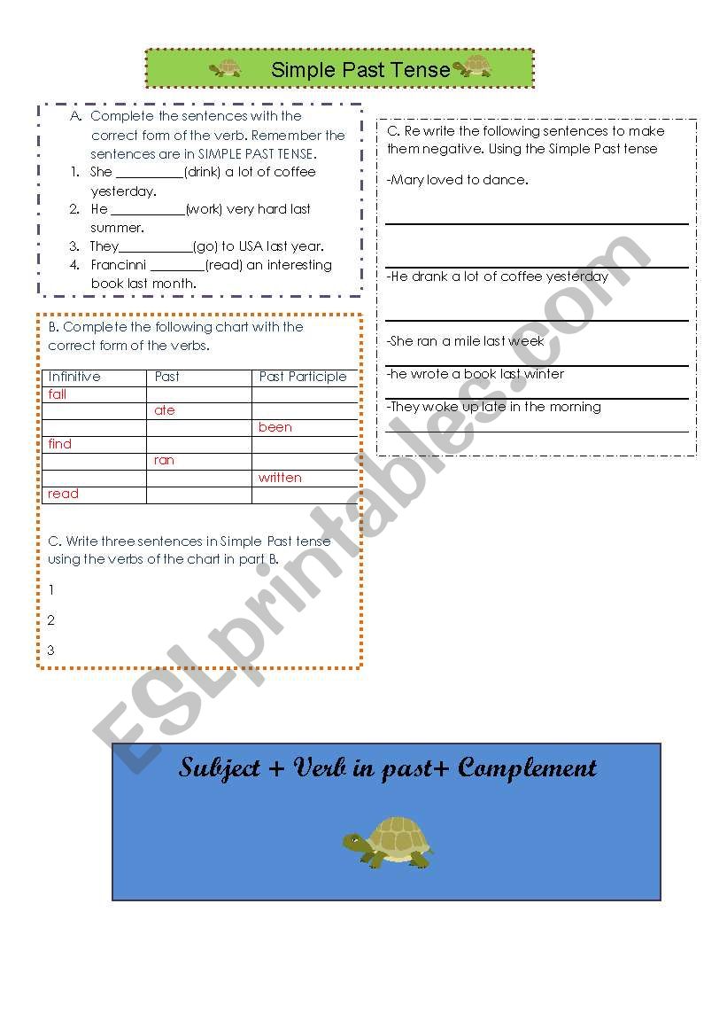 Simple past worksheet