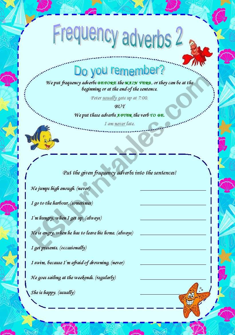 Frequency Adverbs 2 worksheet