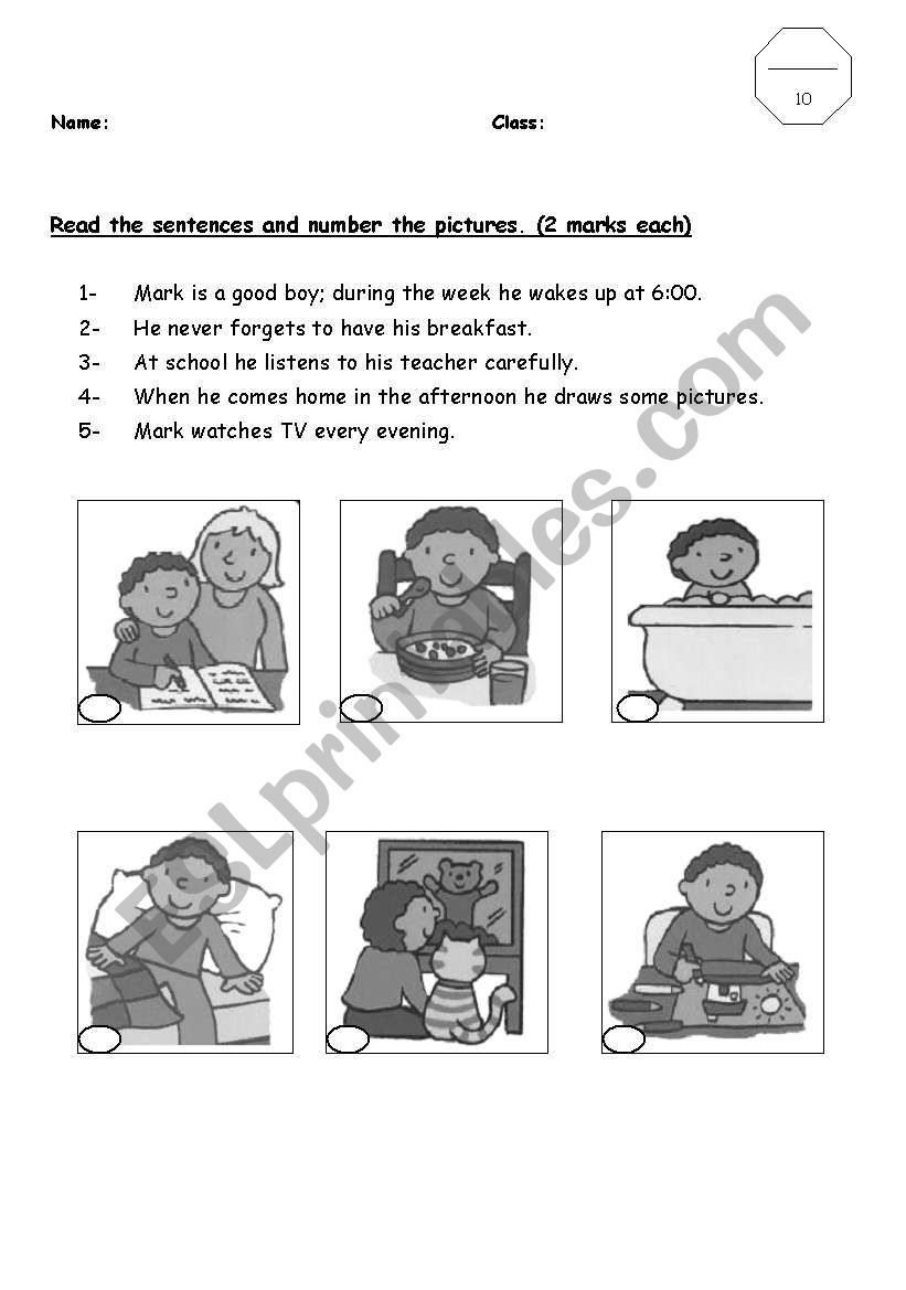 Reading Test worksheet