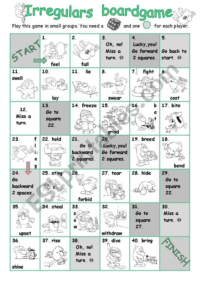 Irregulars Boardgame  Two worksheet