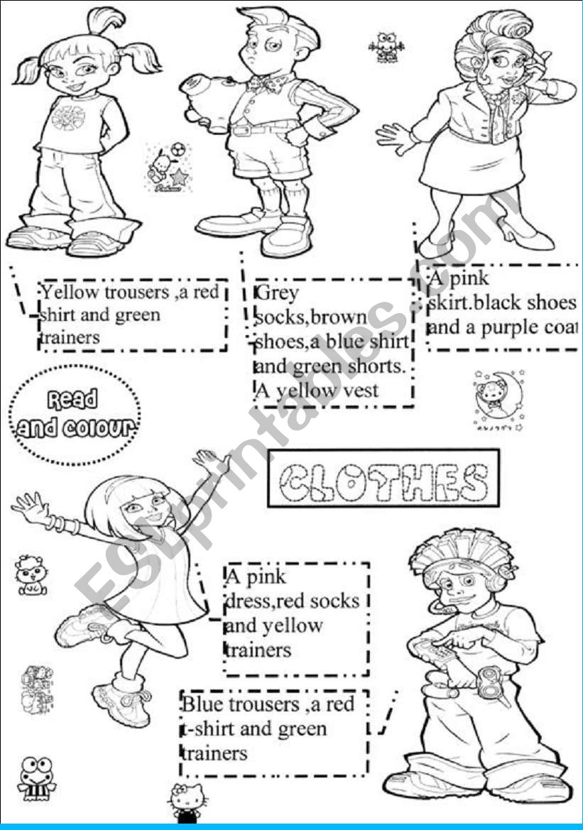 clothes worksheet