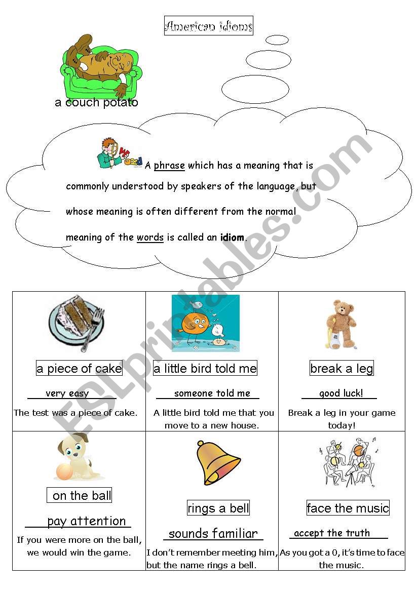 American Idiom worksheet