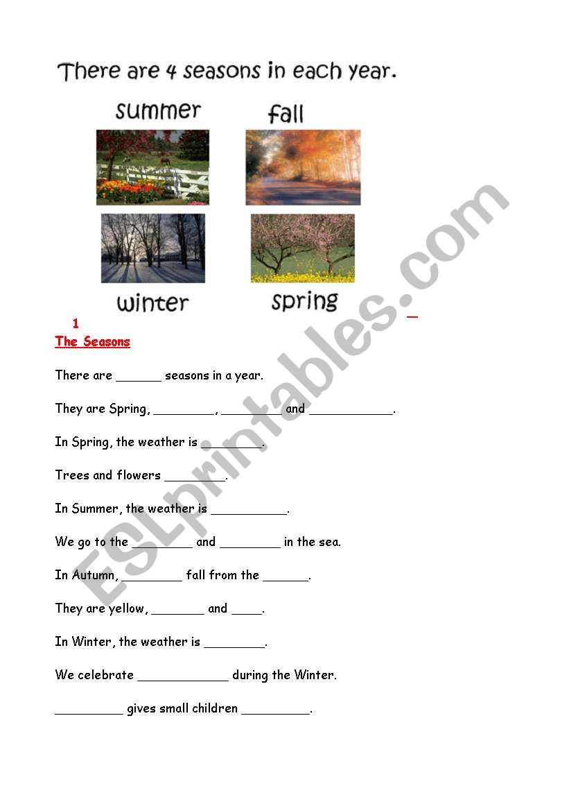 The seasons worksheet