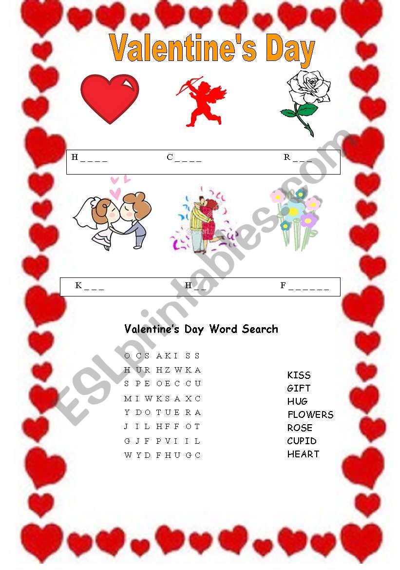 Valentines Day worksheet