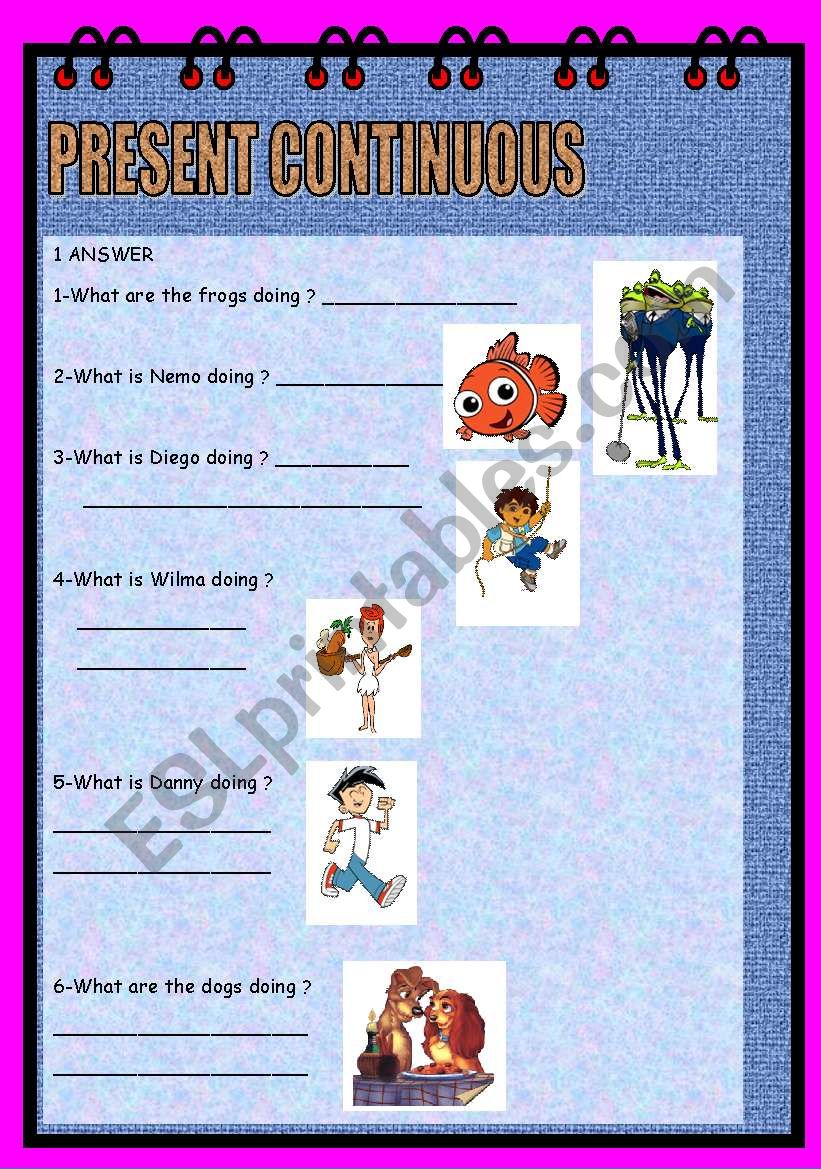 PRESENT CONTINUOUS worksheet