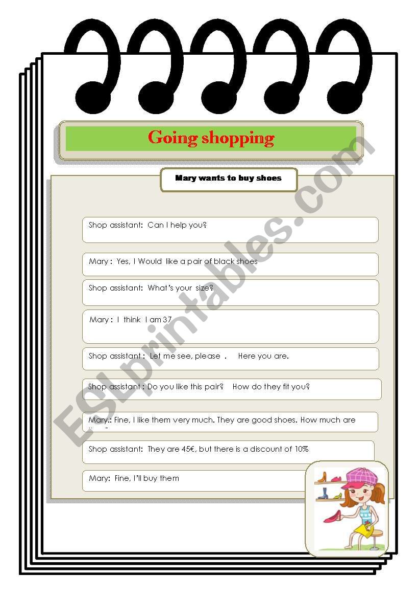 Going shopping worksheet