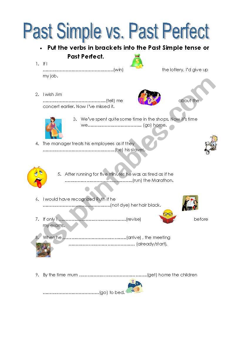 Past Simple vs Past Perfect worksheet