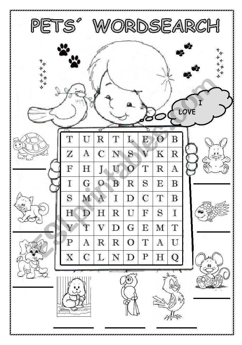PETS´ WORDSEARCH ESL worksheet by be67
