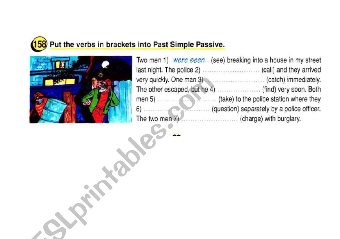 passive  worksheet