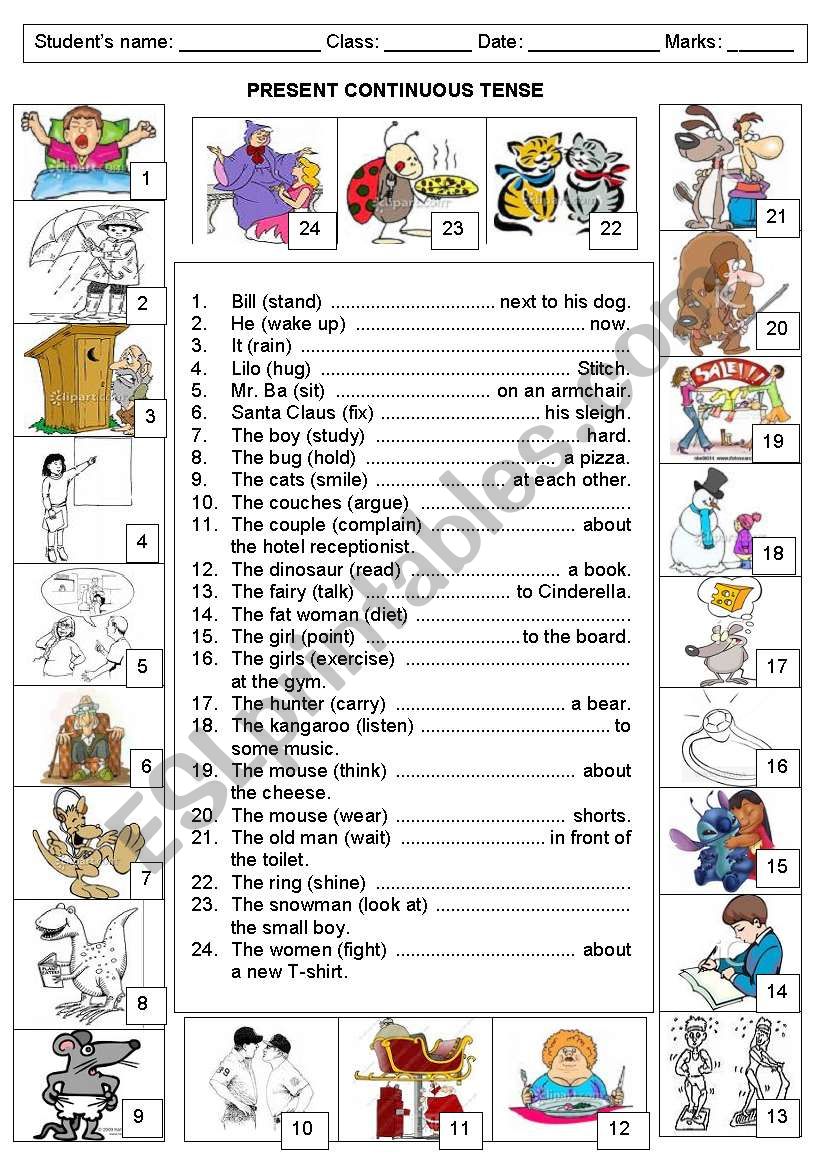 PRESENT CONTINUOUS  worksheet