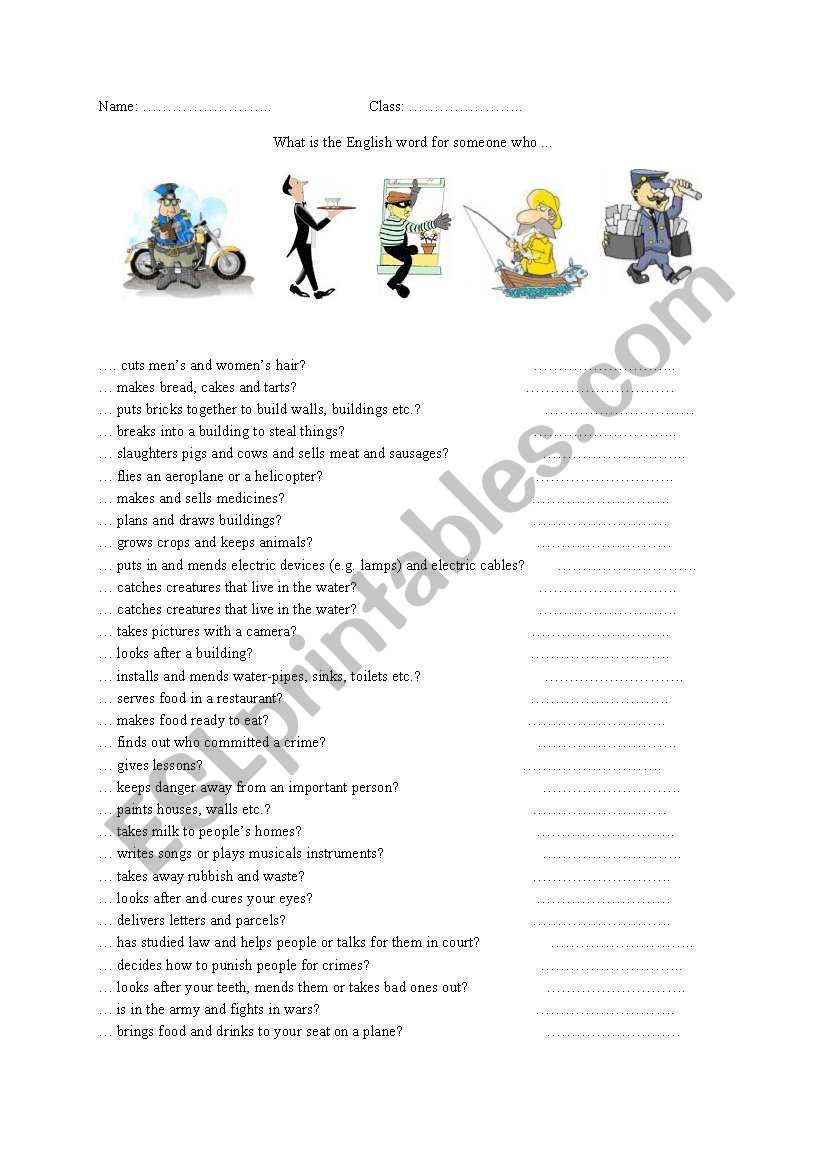 Jobsquiz worksheet