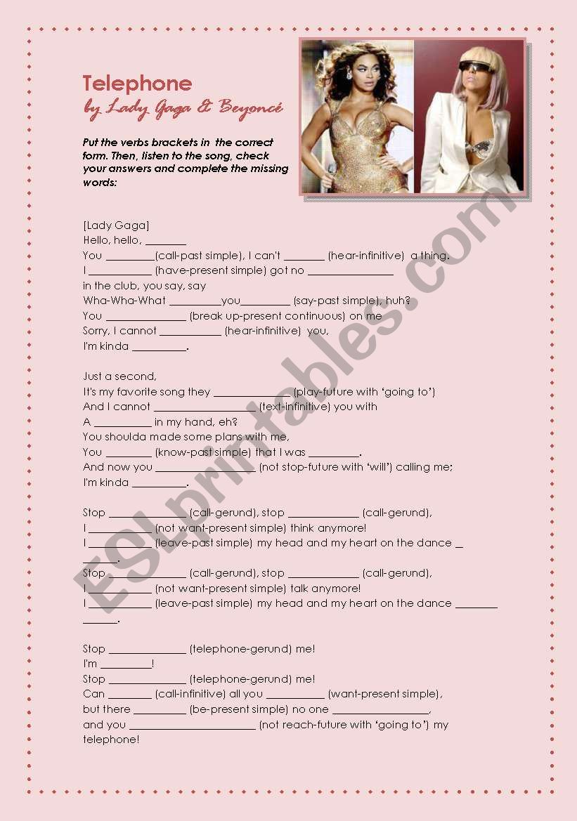 Telehone by Lady Gaga & BeyoncÃ© (SONG: INTERMEDIATE)