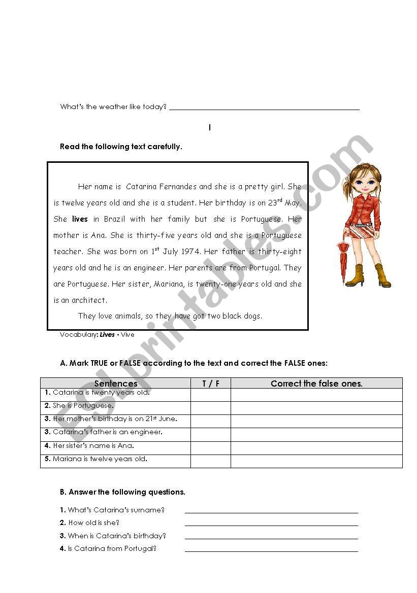 weather worksheet