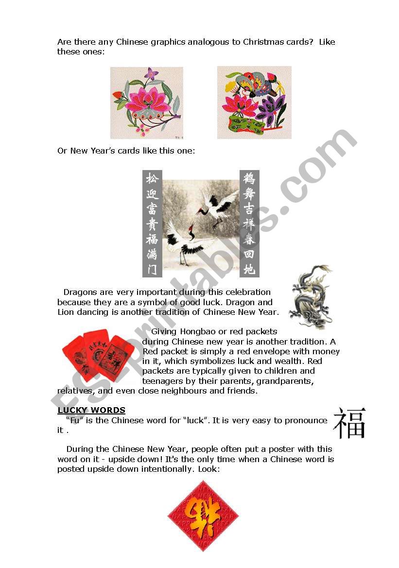 Chinese New Year 2010-Part 2 worksheet