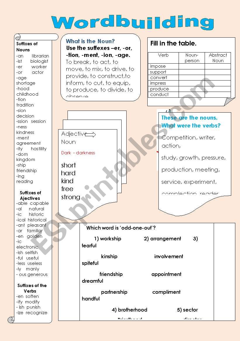 Wordbuildind worksheet