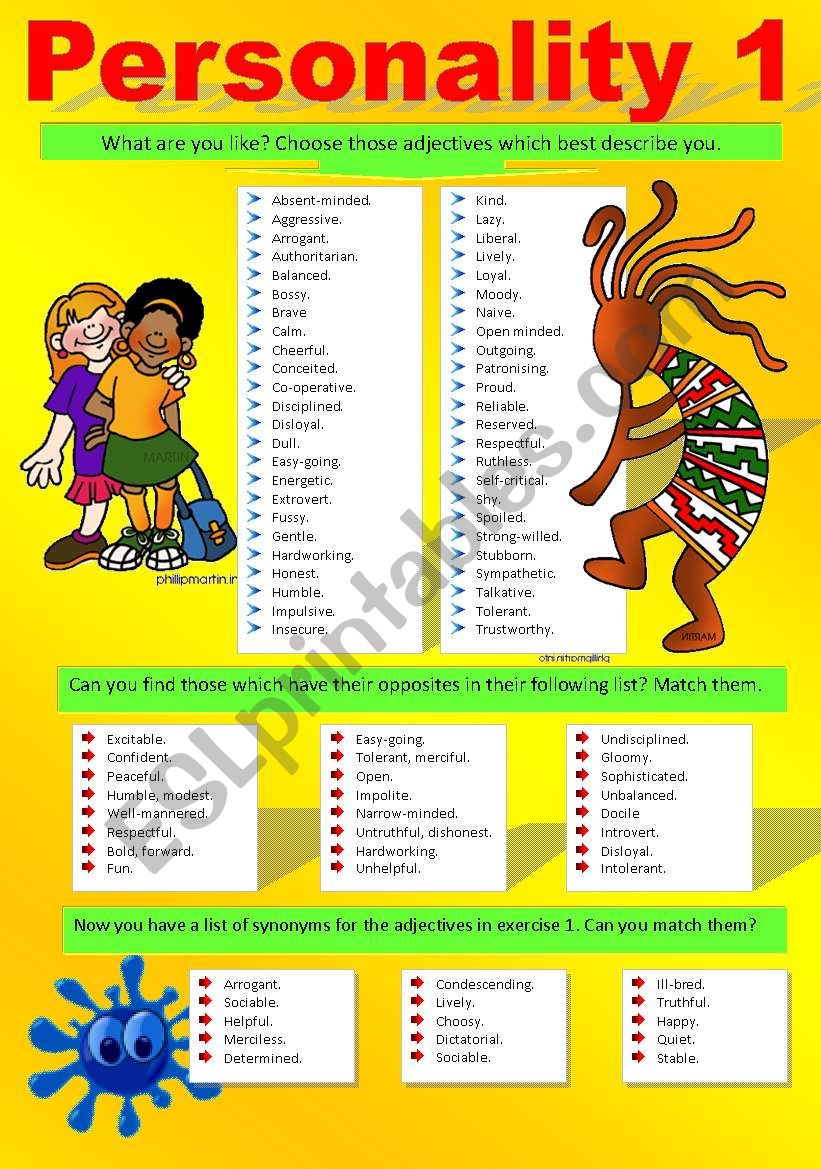 PERSONALITY (Part I) worksheet