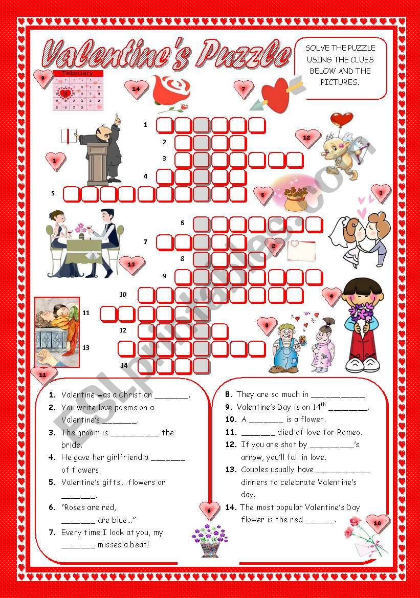 VALENTINEÂ´S PUZZLE worksheet