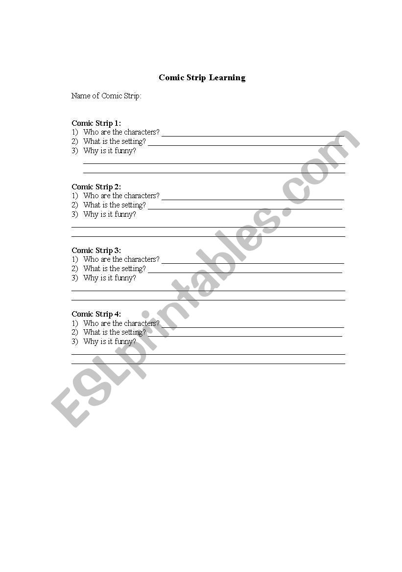 Cartoon Learning worksheet