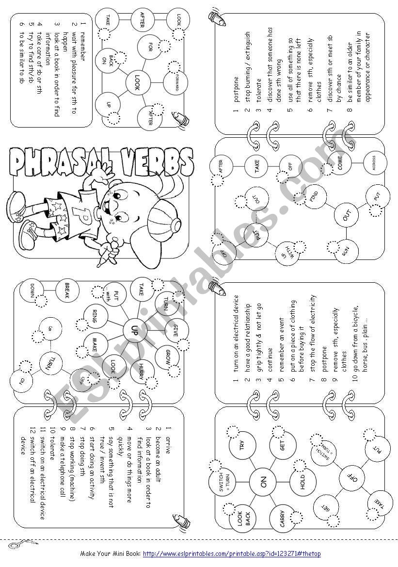 Phrasal Verbs Mini Book worksheet