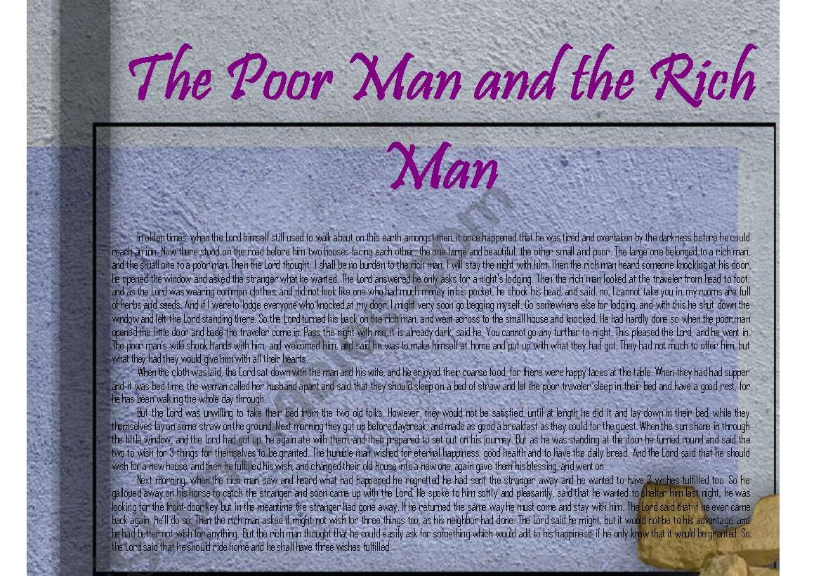 The poor man and the rich man(based on the Grimm Brothers� story)